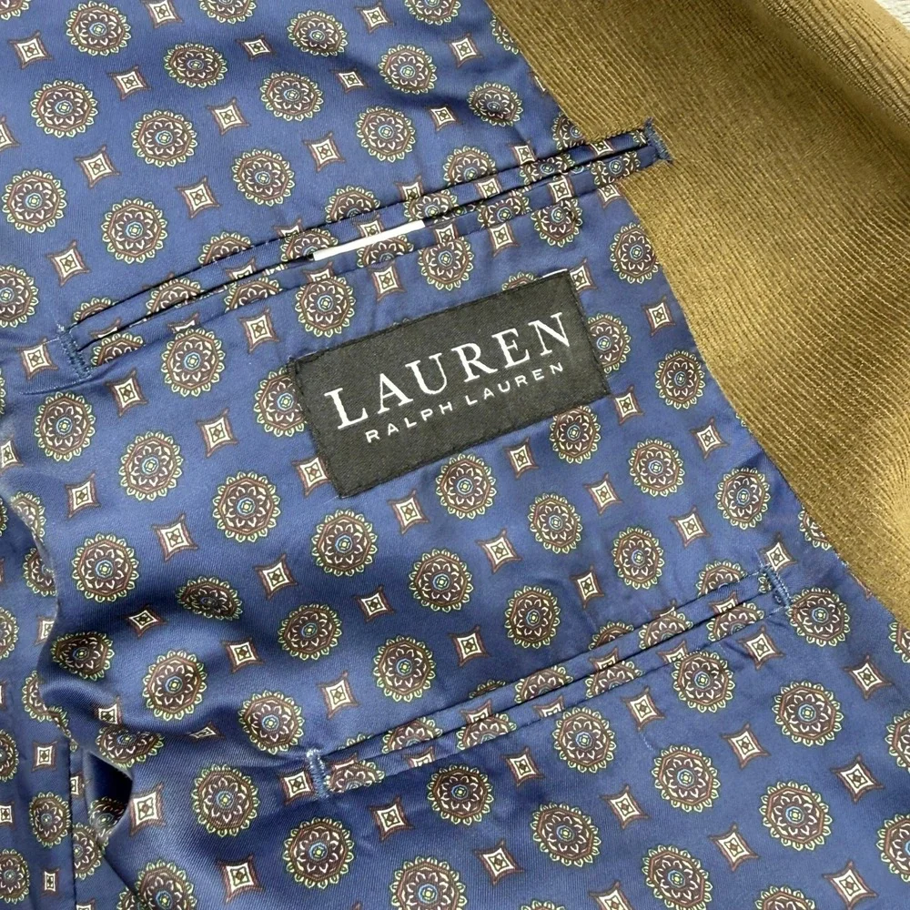 Lauren Ralph Lauren Blazer Mens 50L Brown Corduroy Elbow Patch Two Button Jacket